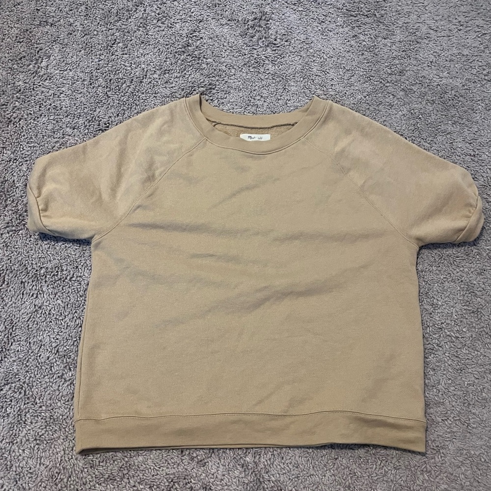 Tan Short Sleeve Sweatshirt